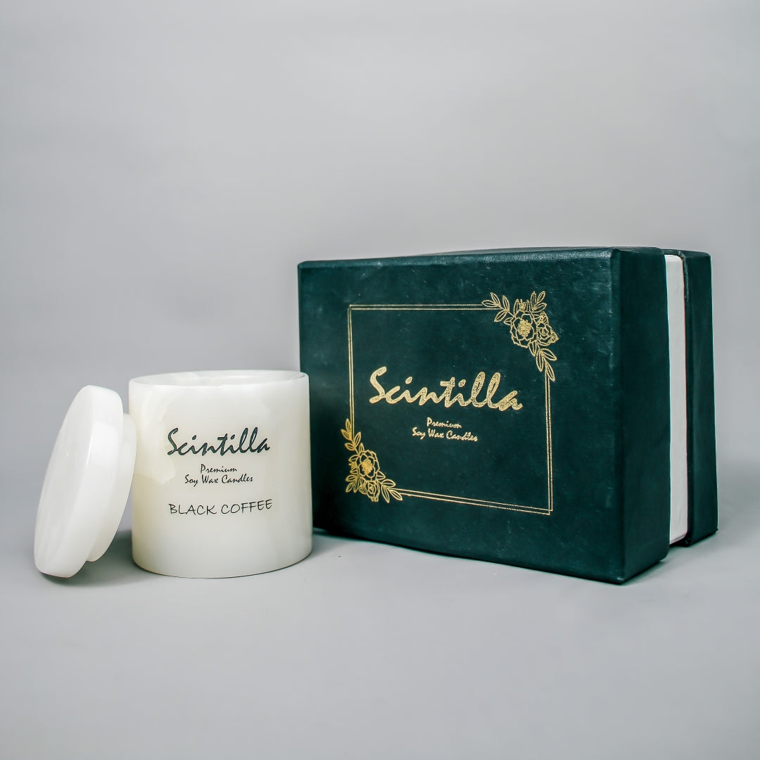 Black Coffee White Onyx Candle — view 3
