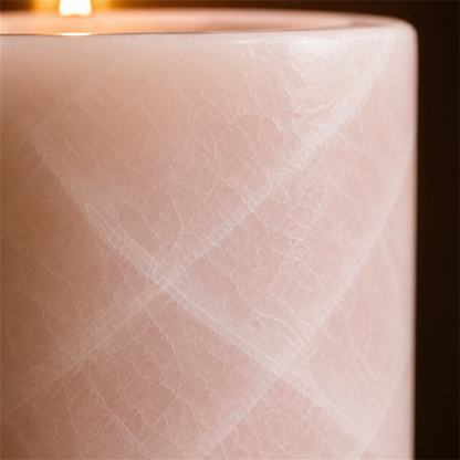 Pink onyx texture detail of the Scintilla Love Spell candle